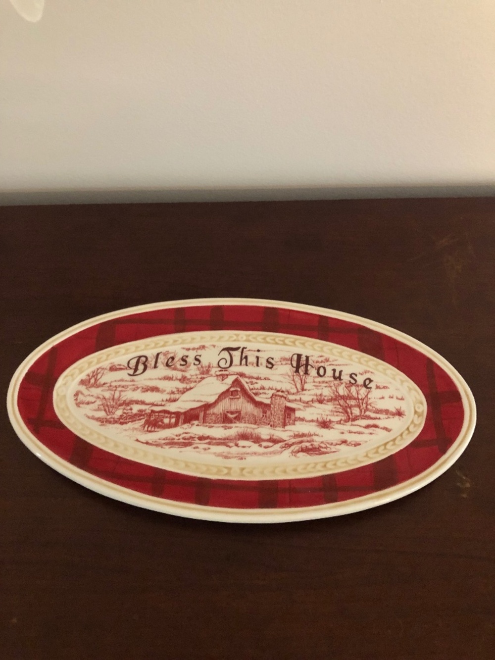 Fitz and Floyd town & country mini plate bless this house